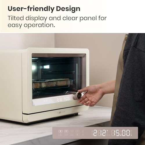 Image of VAL CUCINA 7-in-1 Steam Convection Oven Countertop with Air Fry, Bake, Sous Vide, Ferment, Built-in Recipes | Anti-Scalding, Self Clean, Food-grade Stainless Steel Cavity & Accessories | 1500W