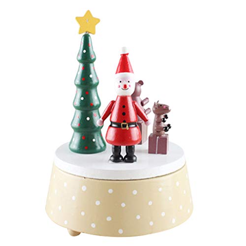LfrXtra Caja de música de madera giratoria, colección artesanal, decoración del hogar, Navidad, San Valentín, cumpleaños, regalos de movimiento musical, adornos de escritorio