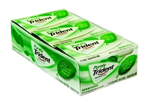 Trident Purely Peppermint Sugar Free Gum, 12 Packs of 14 Pieces (168 Total Pieces)