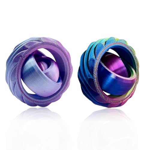 VEOIRXU 2 Stück Handkreisel Fidget Toy, Fidget Hand Spinner Spielzeug, 3D Spiral Design Fingerspielzeug, Sensorisches Fidget Toys, Antistress Spielzeug, für Kinder Erwachsene (Regenbogen und Lila) VEOIRXU 2 Stück Handkreisel Fidget Toy, Fidget Hand Spinner Spielzeug, 3D Spiral Design Fingerspielzeug, Sensorisches Fidget Toys, Antistress Spielzeug, für Kinder Erwachsene (Regenbogen und Lila)