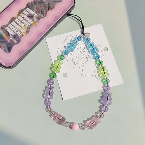 YohokGo Beaded Phone Charm Strap Chain Beads Cute Digital Camera Wrist Lanyard Wallet Bag Phone Chain Drop Prevention Keychain String Accessory for iPhone 17 Pro Max 16 15 Samsung Pixel Women Daughter Sister Crystal Bear - 2