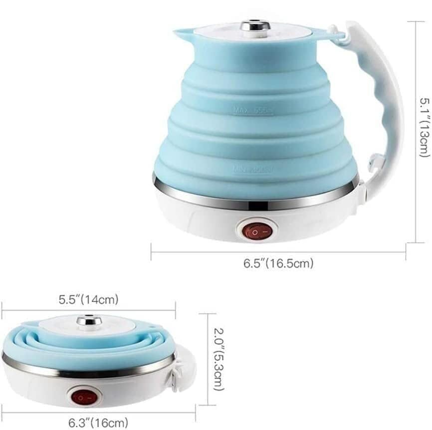 Mini tetera eléctrica plegable de viaje 550ml silicona miniatura 2