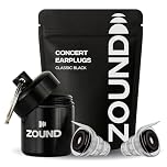 Zound High Fidelity Earplugs & Case for Concerts, Festivals, Sleep, Sporting Events - Noise Sensitivity - 2 Shell Sizes w/Filter - Premium Gift