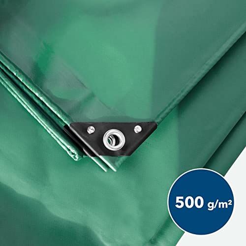 KARAT Wielofunkcyjna plandeka okryciowa – 500 g/m² – do samochodów ciężarowych i przyczep – plandeka ochronna plandeka z tkaniny plandeka na łódź (4 x 5 m, zielona)