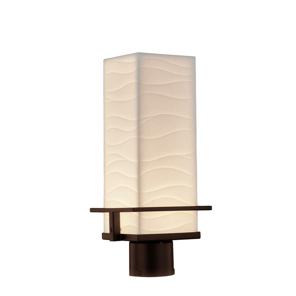 Justice Design Group PNA-7573W-WAVE-DBRZ Porcelina Outdoor Post Light, Bronze