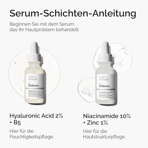 The Ordinary Hyaluronic Acid 2% + B5 (with Ceramides), Hyaluronsäure + B5 (mit Ceramiden), Tiefenwirksames Hydrationsserum für vitalere, glattere Haut, 30ml