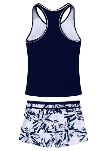Image of Little Girls' Summer Swimwear Two Piece Boyshort Tankini Kids Swimsuit