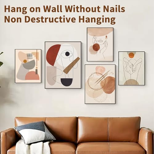 Image of Oruola 24pairs Hang Pictures on Wall Without Nails, Damage Free Hanging Strips,Hang on Wall Without Nails for Poster Picture ,Removable Damage Free Picture Hanging Strips