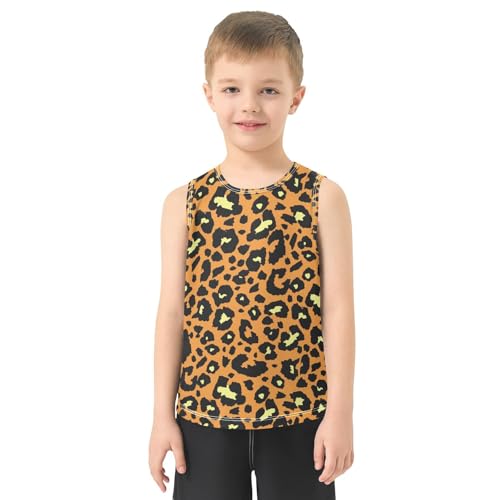 susiyo Brown Leopard Print Boys Sleeveless Tank Top Toddler Athletic T Shirts2