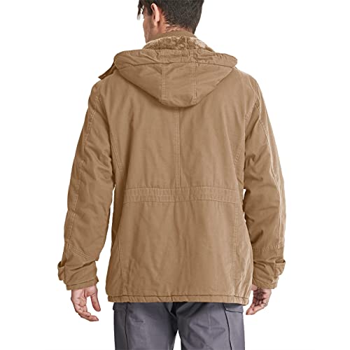 Image of CRYSULLY Men's Winter Casual Thicken Multi-Pocket Outwear Jacket Coat with Removable Hood 35 /33
