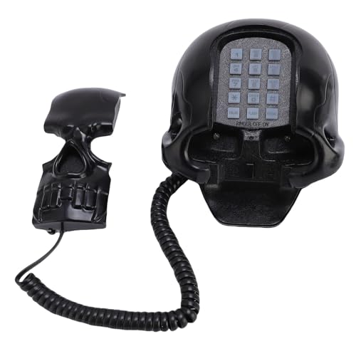 Téléphone fixe skull d'exception, accessoire de décoration élégant noir - 2