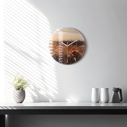 Horloge en verre 30 cm moderne silencieuse murale Wallfluent