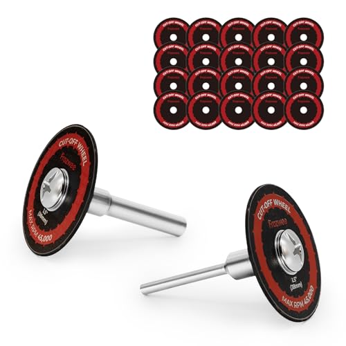 Prozwee 20PCS 1.5" Cut-Off Wheels for Drill,2 Shanks(1/4"+1/8" Mandrel) by Prozwee - Used condition - US$10.71