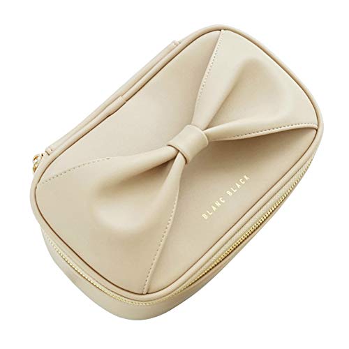 Blanc Black Ribbon Square Travel Pouch, Makeup Bags, Womens Makeup Toiletry Storage, Cosmetic
