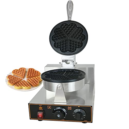 Gofreras, MáQuina De Gofres Con Forma De CorazóN De Cabeza úNica Comercial De 1200 W, Calentamiento A Temperatura Constante De Doble Cara, Antiadherente, (0~5 Minutos, 50~250 ℃ Ajustable),B Cover