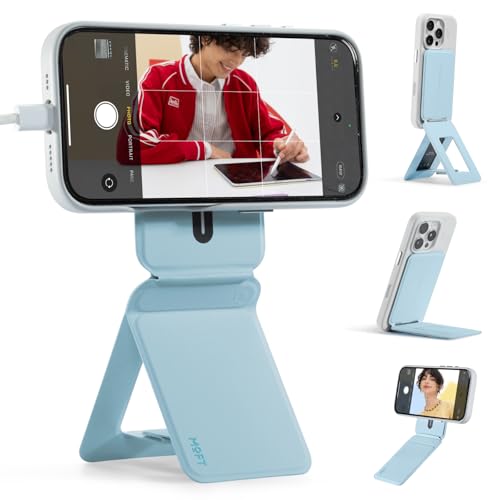 MOFT Phone Tripod Stand Selfie Stick for iPhone, Multi-Angles iPhone Stand, Lightweight & Portable Phone Holder, Strong Magnets, MOVAS Vegan Leather, Travel Essentials,Soothing Mist(Without Card Slot)