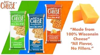 Just The Cheese Bars, Crunchy Baked Low Carb Snack Bars. 100% Natural Cheese. High Protein And Gluten Free, Variety Box (12 Two-Bar Packs)