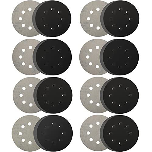 80 PCS Wet Dry Sanding Discs, Gibolin 5 Inch 8 Hole Hook Loop Sandpaper, 240 400 600 800 1000 1200 1500 2000 Assorted Grits Sanding Sheet, Orbital Dustless Sander for Wood Car Boat Polishing Finishing