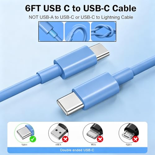 Image of iPhone 17 16 15 Long Charger Fast Charging,20W iPad USB C Wall Charger Block with 6FT USB C to C Cable Cord for iPhone 17 /Pro /Pro Max /17 Air / 16 /16 Pro /16 Pro Max /15 /Plus /Pro /Pro Max