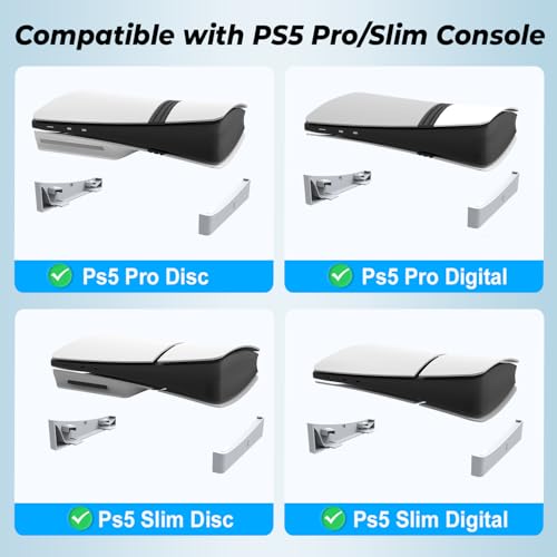 Uniraku PS5 Pro/Slim本体横置き収納スタンド 転倒防止、地震対策、傷付き防止、放熱改善、本体をもっと安心に収納 PS5 Pro/Slim通常版とデジタル版両対応 (ホワイト)