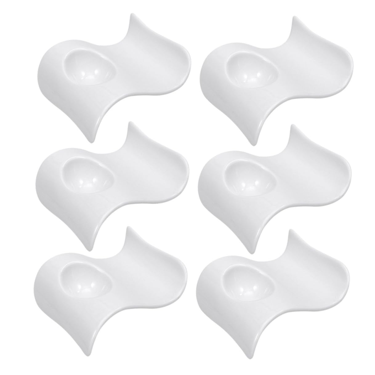 Homoyoyo 6 Coquetiers en Céramique Blanc Modernes et Élégants, Support Pratique pour Œufs Durs, Facile à Nettoyer, Ensemble de 6 Pièces pour Table