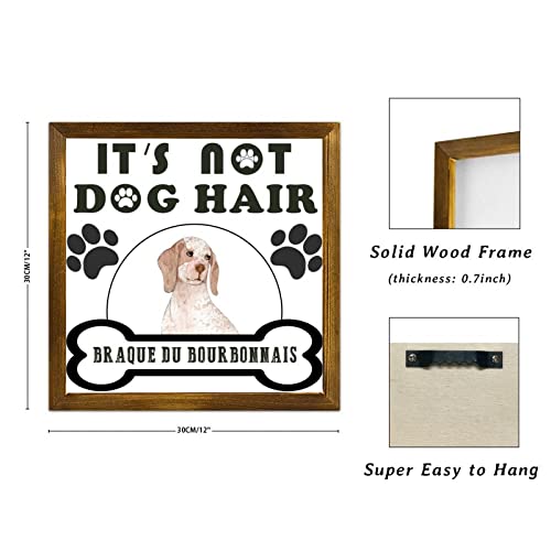 Plaque Braque du Bourbonnais humour poils de chien solution déco murale bois - 2