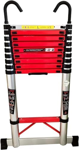 Multi-Purpose 8m Folding Aluminium Ladder - Extendable & Retractable, Heavy Duty 150kg Load, Ideal for Outdoor Use, Attic, Loft, Roof, RV, Trees - 7m/6m/5m/4m/2m/1m Options