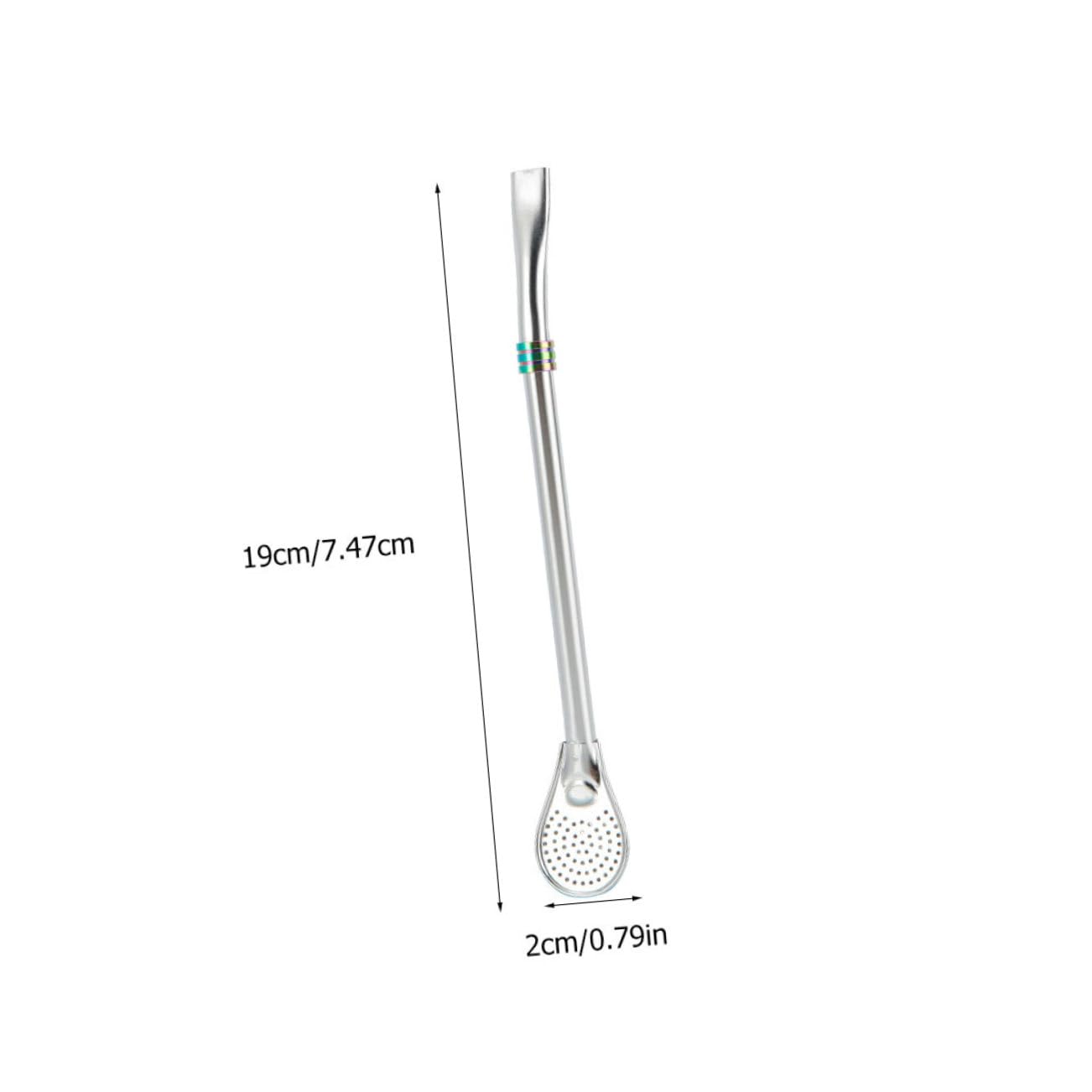 HOLIDYOYO 5pcs Filter Straw Spoon Desert Spoon Cocktail Bar Spoon Tea Filters Spoon Straws Cocktail Mixing Spoon Stirrers for Mixed Drinks Dessert Spoons Filtering Spoon 304 Stainless Steel