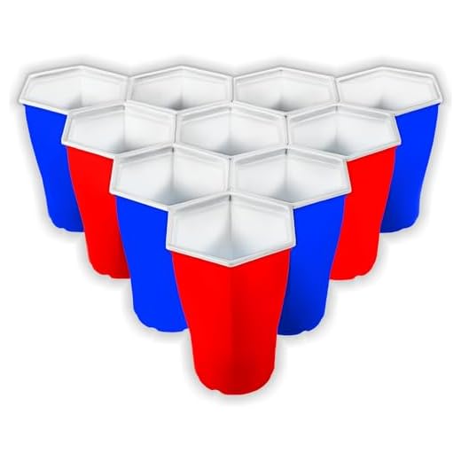 HEXCUP - Reusable Party Pong Cup Set by PartyPong - 22 Reusable Cups, 3 Balls, & Plastic Game Card