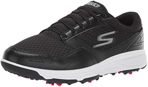 Skechers Men's Torque Sport Fairway Relaxed Fit Spiked Golf Shoe, Black/White, 8.5 M US