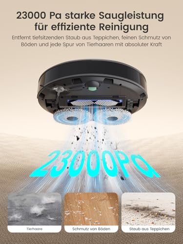 Lefant Saugroboter mit Wischfunktion 75°C Heißwasser-Moppwäsche 23000Pa – Ansicht 5