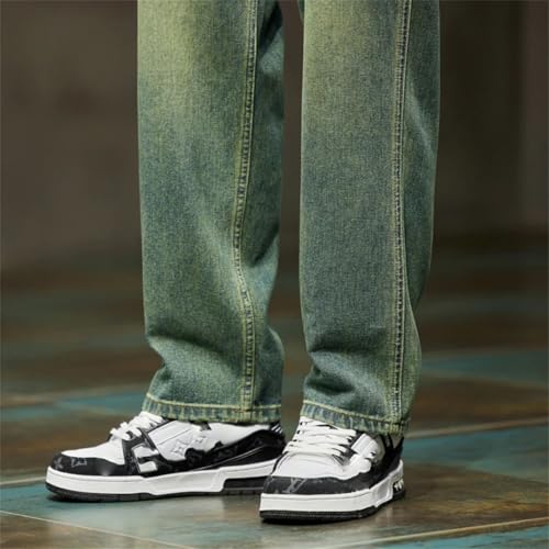 Men Summer Wide Leg Straight Loose Fit Blue Denim Pants Streetwear Vintage Pockets Baggy Pants3