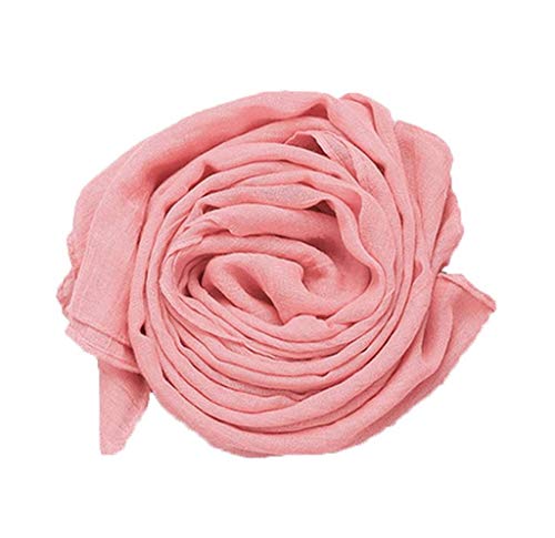 YiyiLai Echarpe Tour de Cou Enfant Fille garçon Coton Lin Foulard Anniversaire Casual 140 * 40cm Rouge Léger
