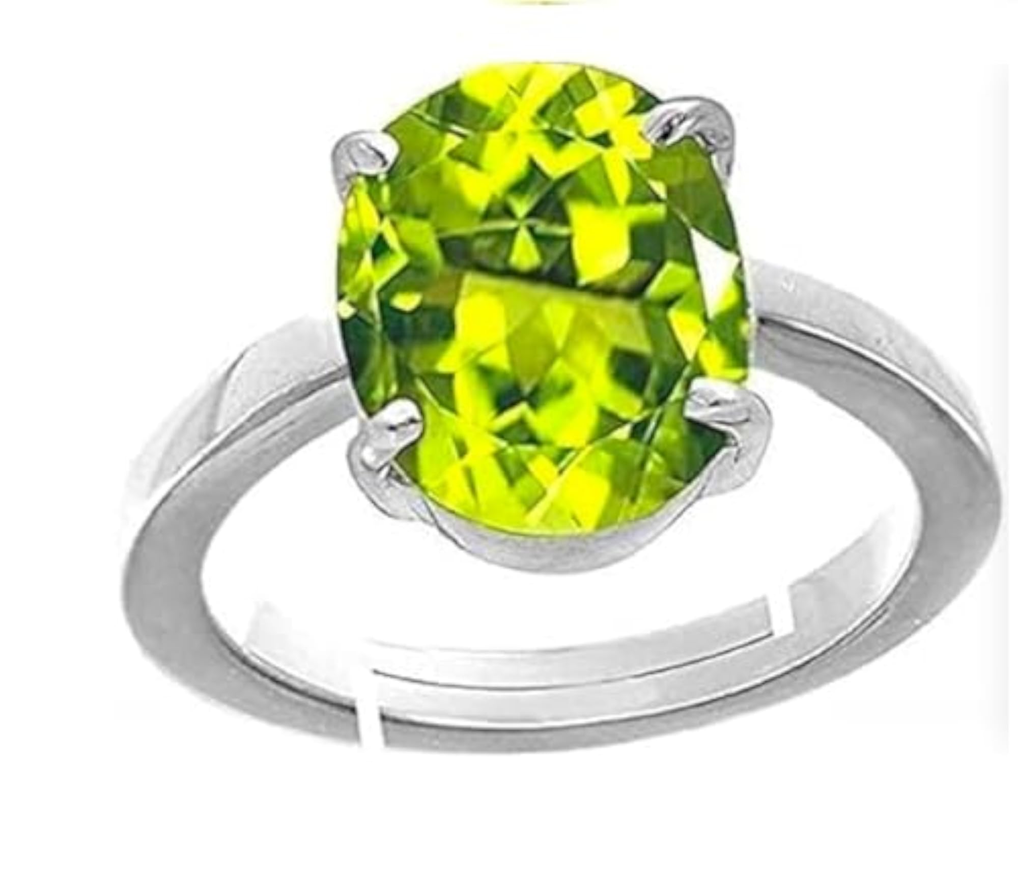 7.65 Ratti Peridot Wedding Style Ring, Fine Gemstone