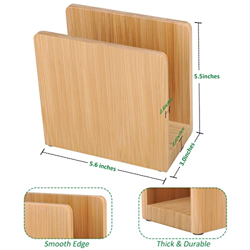 MOLEDINO Bamboo Paper Napkin Holders Stand for Tables,Small Wooden Tissue Napkin Holder Outdoor for Kitchen,Rusitic Vertical Napkin Dispenser Outside for Cocktail Bar Dinner Tabletop Cafe - Cosy Home Interiors MOLEDINO Bamboo Paper Napkin Holders Stand for Tables,Small Wooden Tissue Napkin Holder Outdoor for Kitchen,Rusitic Vertical Napkin Dispenser Outside for Cocktail Bar Dinner Tabletop Cafe - Image 3