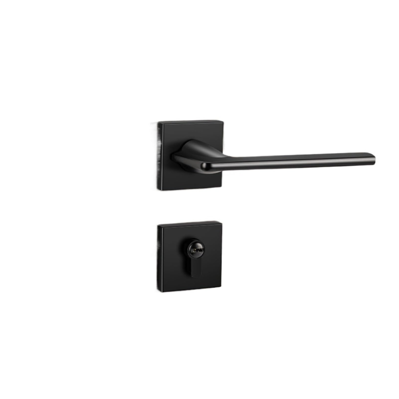 Door lock zinc alloy indoor split silent furniture handle(BLACK_72MM)