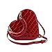 WUDFUME Heart Shape Satchel Crossbody Purse for Women Cute Heart Small Handle Tote Shoulder Bags, Red