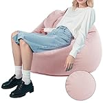 LPMOERA 3FT Bean Bag Chairs for Kids/Teens with Memory Foam Filling Bean Bag Sofa with Handle Ultra Soft Washable Corduroy Fabric Lazy Sofa for Living Room Bedroom College Dorm Pink - Image 5
