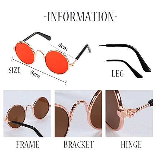 Pets Can See Colors Round Pet Sunglasses Small Dogs Cats Retro Party Favors Set Cute Funny Cosplay Toys Costume Photos… - Image 3