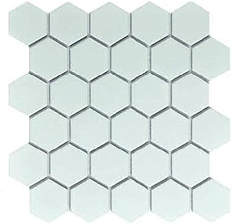 18 Sq Ft – White 2 Inch Hexagon Matte Porcelain Mosaic Tiles 10.71x11.10 Inch (22pcs/carton)