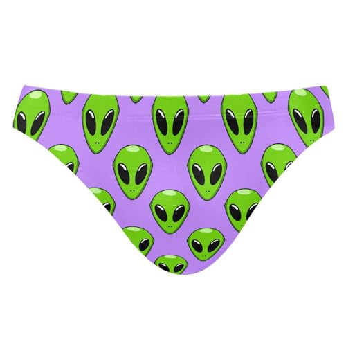 Cute Alien UFO Swim Briefs for Men Swimsuit Bikini Swimwear XXXL B0404017