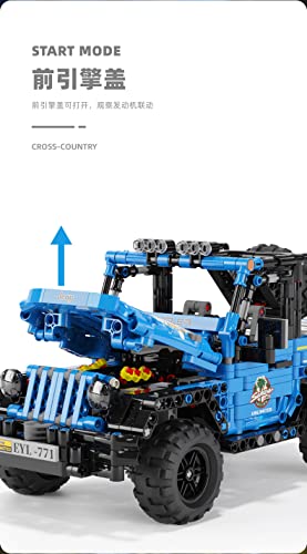 litodinogo TGL T2002 Technik Zurückziehen Wrangler Bausteine,Offroad-Geländewagen Modellauto-Bausatz, Spielzeugauto, SUV… – Bild 7