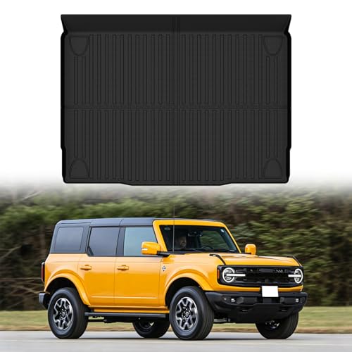 Image of Mixsuper Cargo Liner for Ford Bronco 2021-2026 4 Door, All Weather Trunk Mat Custom Fit TPE Rear Cargo Mat Non-Slip Waterproof Trunk Liner Black