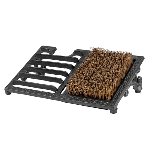 SUNNYNEST Vintage Outdoor Cast Iron Boot Scraper with Brushes Indoor Outdoor Boot Scrubber for Entryway Garden Farm Shoe Dirty Remover Tools
