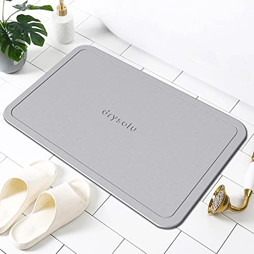 DRYSOLU Stone Bath Mat Diatomaceous Earth Bath Mat Stone Shower Mats Fast Water Drying Ultra Absorbent Pad Diatomite Mat,Non-Slip Mat for Bathroom Shower,Kitchen,Pet,15.35x23.62in,Hard,Light Gray by DRYSOLU - Image 6
