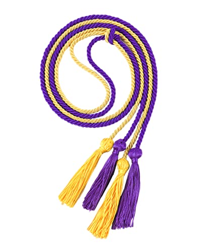 Image of Double Graduation Honor Cords - Purple and Gold,68 inch Long