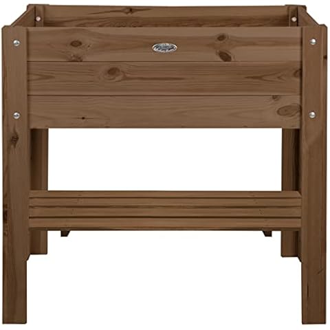 idooka Raised Wooden Planter (L80cm x W38cm x H78cm) - Raised Beds for Garden Vegetables/Fruit/Flowers/Plants/Herbs - Raised Planter Made of FSC Certified Pinewood, Polypropylene and Stainless Steel Cover