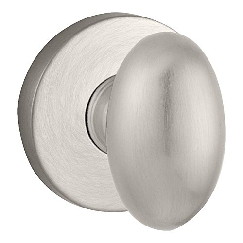 Bouton Ellipse en nickel satiné et poignée de porte intérieure de passage moderne sans clé