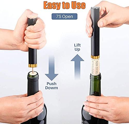 Mini Wine Opener | Travel Portable Pocket Air Pressure Pump Wine Bottle Opener | Assemblable Design Corkscrew 7S Quick Bottle Opening | for Home, Restaurant, Party,Wine Lovers(Golden)
