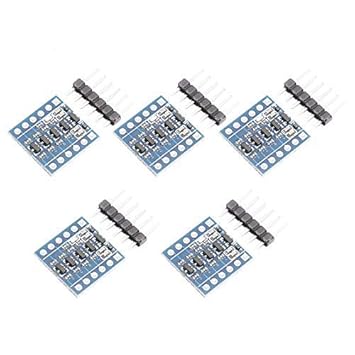 DEVMO 5PCS IIC I2C Logic Level Converter Bi-Directional Module 4 Channels 5V to 3.3V Shifter Compatible with Ar-duino